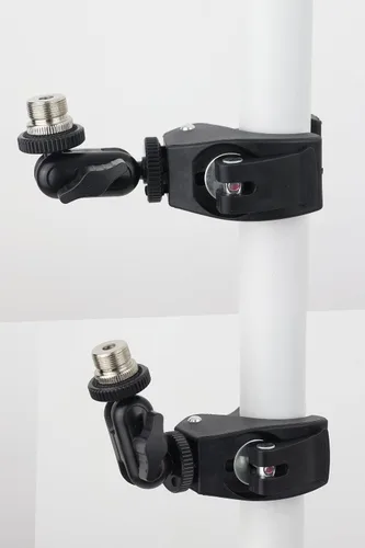 Miniatura 4 de Pinza de Cangrejo para Micrófono con Abrazadera y Ajuste de Cabeza Doble de Bola de 1/4" a 5/8", Compatible con Soporte de Micrófono, Soporte