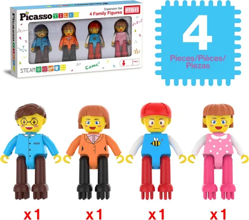 Miniatura 3 de Picasso Toys Bloques de Erizo 4 Figuras de Personajes de Acción Familiar Juguete para Niños Pequeños Construcción Bloques de Baldosas Paquete