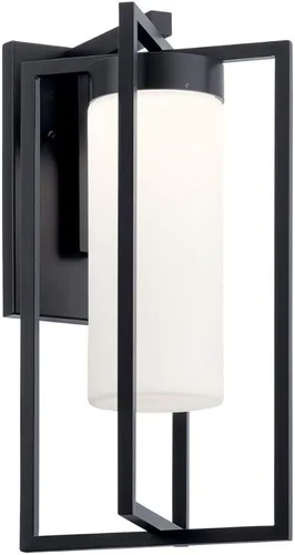 Miniatura 2 de Kichler Drega - Lámpara de pared LED de 18.5 pulgadas con cristal satinado grabado, color negro