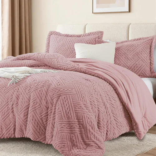 Miniatura 15 de Homelike Moment - Juego de edredón esponjoso tamaño individual, color gris, cálido, para cama individual, juego de ropa de cama para invierno