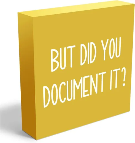 Miniatura 15 de mmiishe Letrero decorativo de madera con texto en inglés «But Did You Document It» para oficina, caja de madera para oficina, letrero cuadrado Negro