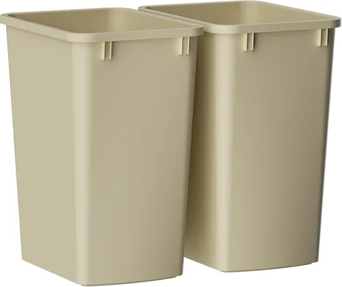 Miniatura 14 de ROOMTEC Basurero delgado ligero y duradero, cubo de basura de cocina de 35 cuartos de galón, cubos de basura delgados ligeros y resistentes, Gris