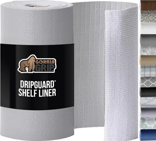 Miniatura 15 de GORILLA GRIP DripGuard - Forro para estantes, protector no adhesivo para cajones y gabinetes de cocina, antideslizante, de plástico con superficie