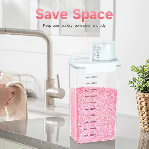 Miniatura 7 de Tokokimo Dispensador de detergente para ropa sucia – Recipiente de polvo y dispensador de perlas de refuerzo de aroma para organización de lavandería