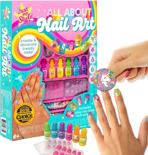 Miniatura 8 de Just My Style Arte de uñas de unicornio arcoíris, juego de esmalte de uñas para niños, kit de uñas de unicornio, gran actividad para fiesta