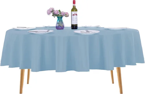 Miniatura 53 de Ascoza Paquete de 2 manteles rectangulares blancos de 60 x 84 pulgadas, tela de poliéster de 4 pies, para bodas, banquetes, restaurantes y fiestas