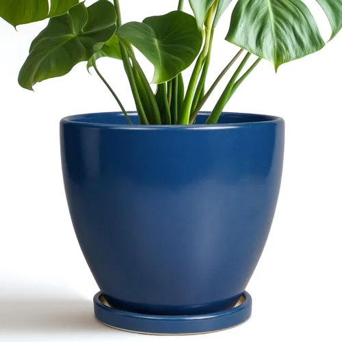 Miniatura 34 de Maceta para Plantas de 6.8 Pulgadas - Maceta de Cerámica con Orificio de Drenaje y Platillo, Maceta Redonda Moderna para Flores, Macetas