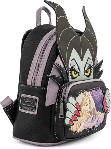 Miniatura 3 de Loungefly Disney Villains Scene Maléfica Bella Durmiente Mujer Doble Correa Bolsa de Hombro Bolso, Multi