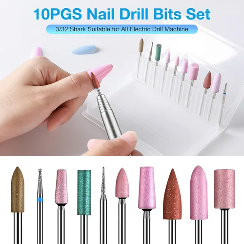 Miniatura 3 de Brocas de uñas de cerámica, dispositivo eléctrico de repuesto para manicura, pedicura, molino de pulido, cortador de limas de uñas11