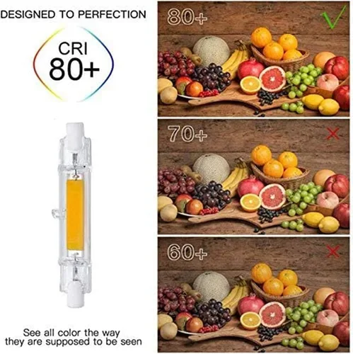 Miniatura 5 de Paquete de 4 bombillas LED R7S de 3.071 in 10 W LED COB luz 100 W halógena equivalente tipo J T3 120 V R7S base regulable blanco cálido 3000 K doble