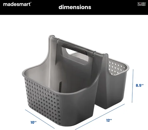 Miniatura 6 de madesmart Organizador de ducha portátil con mango suave, organizador de plástico para jabón, champú y artículos esenciales de baño, carbón Carbono