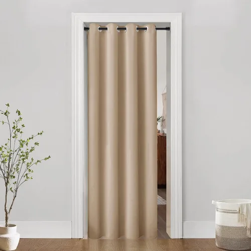 Miniatura 17 de Cortina de puerta para privacidad de puerta, cortina para puertas de armario para abrir armario de dormitorio, cortinas térmicas opacas para calor