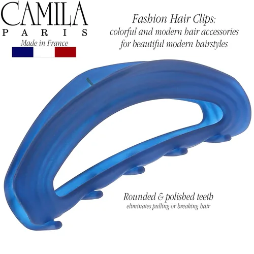 Miniatura 3 de Camila Paris CP3532 - Pinza para el cabello francesa para mujer, color azul, pinza para el cabello para niñas, a la moda, duradera y de estilo, Azul