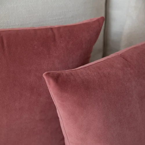 Miniatura 5 de Juego de 2 fundas de almohada de terciopelo para sofá y cama, 18 x 18 pulgadas, color malva