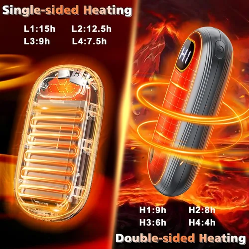Miniatura 5 de Calentadores de Manos Recargables - Calentadores de Manos Eléctricos Paquete de 2 con Calefacción de Doble Cara para 15Hrs de Calor, Pantalla LED