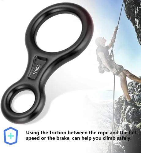 Miniatura 3 de Tbest Terminal 8 Descender, 35KN Heavy Duty Climb Aluminio Figura 8 Descender Rigging Plate, Rappel Al Aire Libre Escalada Equipo De Rescate De