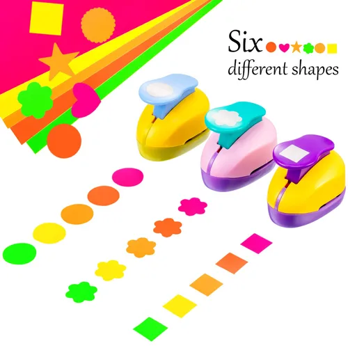 Miniatura 7 de CHENGU 16 perforadores de papel para manualidades, perforadores para álbumes de recortes con papel adhesivo para manualidades, redondos, estrellas