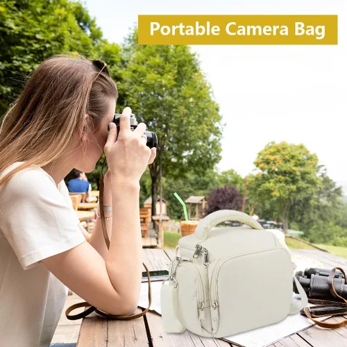 Miniatura 7 de Ainiv Bolsa para Cámara DSLR, Resistente al Agua Anti-Golpes Funda para Cámara SLR, Correa de Hombro Grande y Ajustable Mochila para Cámara, Mochila