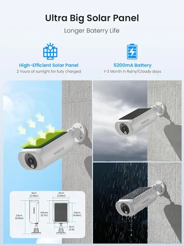 Miniatura 3 de Cámaras de seguridad solares inalámbricas para exteriores, kit de 4 cámaras expansible a 10H, cámaras sin suscripción para sistema de seguridad
