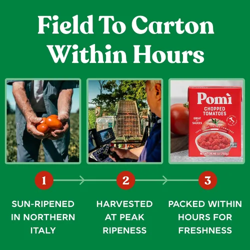 Miniatura 6 de Pomì - Tomates picados sin OMG, sin gluten, sin BPA, tomates italianos 100% frescos para salsas, pasta y pizza, alternativa a tomates enlatados