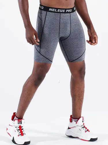 Miniatura 4 de NELEUS Paquete de 3 pantalones cortos de compresión para correr con bolsillos para hombre