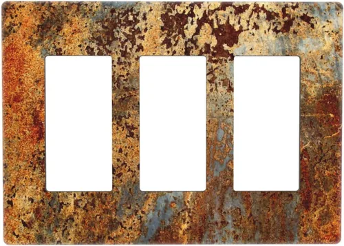 Miniatura 140 de Placa de pared eléctrica de 1 gang sin dispositivo en blanco, bohemio naranja vintage años 70 60s beige amanecer puesta de sol mediados de siglo