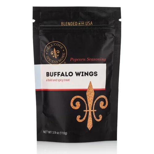 Dell Cove Spices | Condimento para palomitas de maíz Buffalo Wings | Sin OMG y sin gluten | Vegetariano | Perfecto regalo de palomitas de maíz