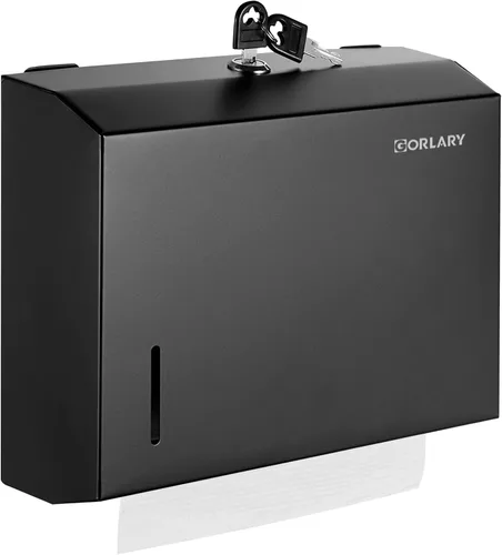 Miniatura 15 de Dispensador de toallas de papel para montaje en pared comercial, pliegue en C, multipliegue, triple pliegue, dispensador de toallas de mano sin Negro