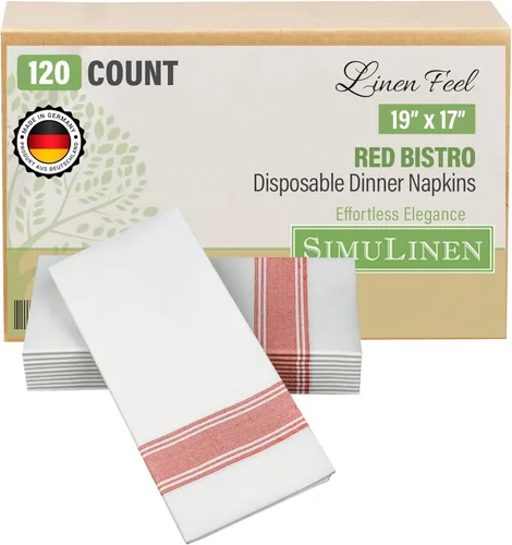 Miniatura 11 de SimuLinen Servilletas decorativas florales azules, servilletas de papel desechables como tela, sensación de lino, material Airlaid de primera