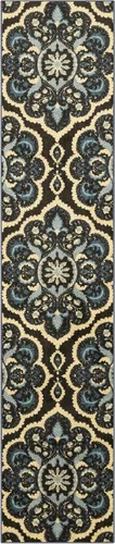 Miniatura 20 de Maples Rugs - Alfombra antideslizante Vivian, para pasillo o entrada, patrón de medallones [fabricada en Estados Unidos], 2 x 6 pies, color gris