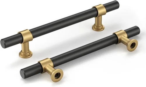 Miniatura 17 de Goldenwarm Paquete de 25 Tiradores Negros para Gabinetes de 3 Pulgadas Manijas para Gabinetes de Cocina Negras Manijas de Cajón Negras Tiradores