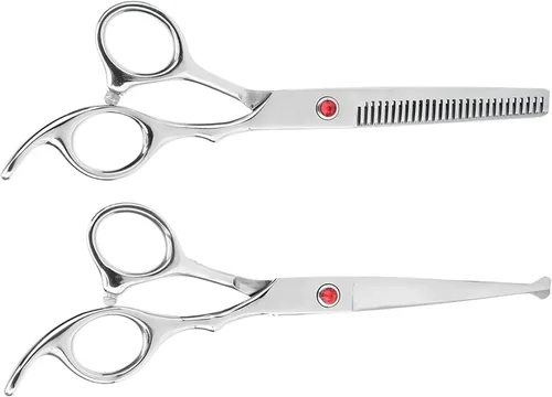 Miniatura 9 de Tijeras de peluquería, Tijeras de adelgazamiento de corte Conjunto de tijeras texturizantes para el cabello Salón de la Familia de Diente Plano
