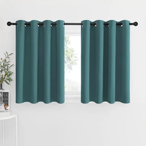 Miniatura 124 de NICETOWN Cortinas opacas de cocina para ventana sobre el fregadero, aislamiento térmico, decoración del hogar, pequeños niveles opacos con ojales