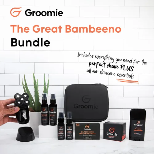 Miniatura 2 de Groomie BaldiePro - Afeitadora eléctrica de cabeza para hombres calvos, incluye funda de viaje, base de carga y kit de accesorios, desodorante