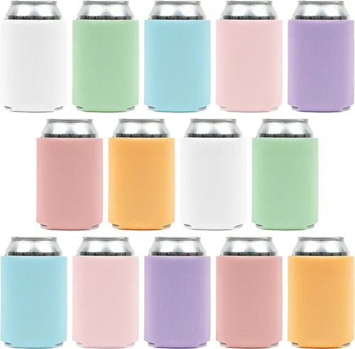 Miniatura 8 de Fundas enfriadoras de latas de cerveza en blanco (paquete de 14) mangas enfriadoras de latas de cerveza con aislamiento suave – Fundas lisas
