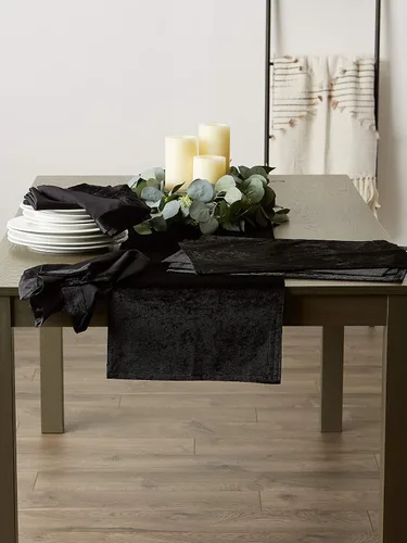 Miniatura 4 de DII Velvet Collection de mesa, camino de mesa, 14x72 pulgadas, negro