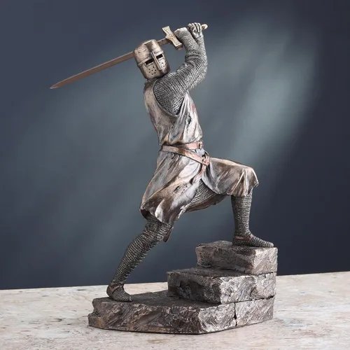 Miniatura 4 de Veronese Design Figura de guerrero de 12 pulgadas con acabado de bronce de resina fundida en frío