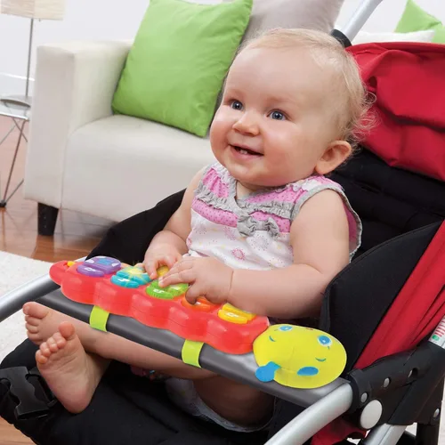 Miniatura 7 de KiddoLab Lira - Juguete musical para bebé con luces y música, oruga interactiva giratoria y anillos apilables para bebés de más de 3 meses, cabeza