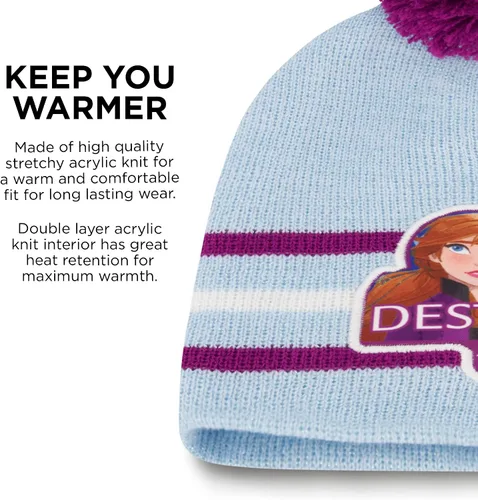 Miniatura 4 de Disney - Juego de gorro de invierno para niñas, bufanda y guantes para niños pequeños, 2-4 o Frozen Elsa & Anna, sombrero, bufandas y guantes