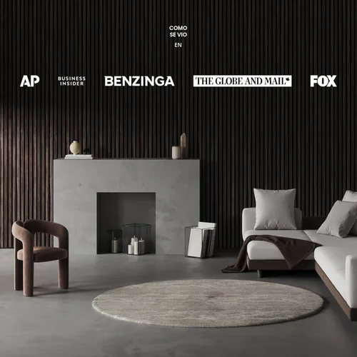 Miniatura 5 de Paquete de 2 paneles de listones de madera acústica - Paneles de pared insonorizados para decoración de interiores Nogal natural.
