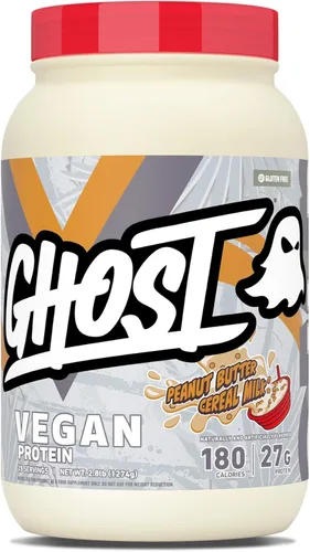 Miniatura 11 de GHOST Proteína vegana V2 en polvo, leche de cereales de chocolate, tubo de 2.7 libras, 0.92 oz de proteína, mezcla de guisantes a base de plantas