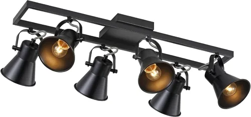 Miniatura 10 de KEESFU Iluminación de pista mini industrial para techo, luces de punto negras para interiores con cabezal de luz ajustable multidireccional, foco