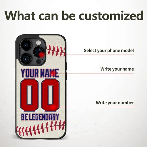 Miniatura 5 de Fundas de teléfono personalizadas con diseño de líneas rojas de béisbol para iPhone 11 12 13 14 15 16 17 Pro Max Plus Mini X Xs Xr 6 7 8 SE