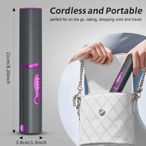 Miniatura 6 de OBEST Rizador de pelo inalámbrico 2 en 1, plancha plana inalámbrica de calentamiento rápido, alisador portátil para alisar y rizar el cabello, 5000