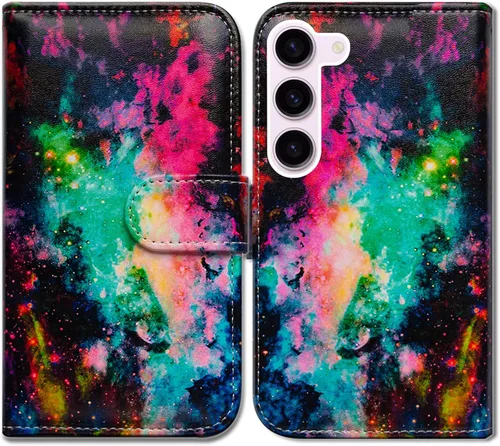 Miniatura 22 de Bcov Funda para Samsung S23, diseño de pájaro negro y verde con tapa para teléfono con ranura para tarjeta y soporte para Samsung Galaxy S23