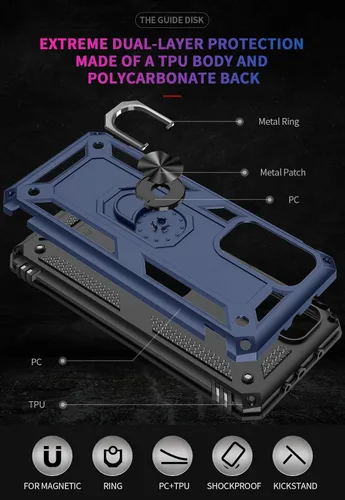 Miniatura 4 de Funda para Xiaomi 10T 5G Mi 10t Pro 5G con protector de pantalla, protección militar delgada a prueba de golpes Armor Defender Funda protectora