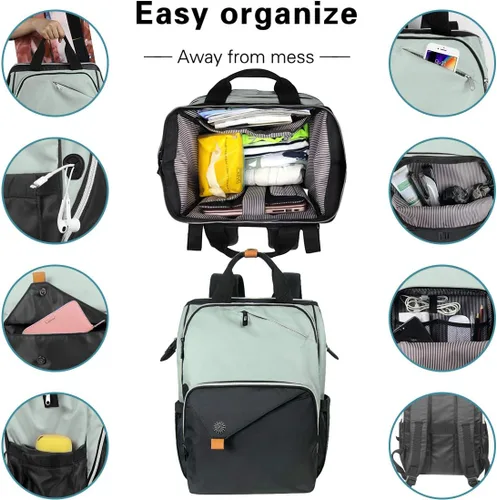 Miniatura 3 de Hap Tim - Mochila para Laptop, Mochila de Viaje para Mujer, Mochila de Trabajo, Verde Negro, Grande, Mochilas de viaje