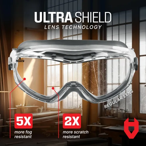 Miniatura 3 de NoCry Gafas de seguridad antivaho para hombres y mujeres con revestimiento antiarañazos de alta calidad, gafas de laboratorio panorámicas