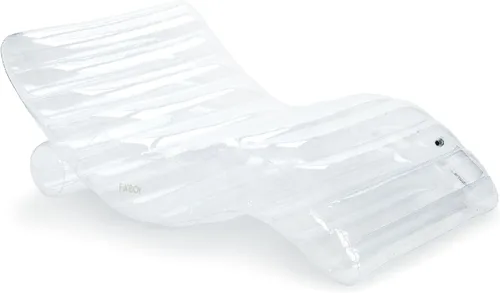 FUNBOY Flotador de Piscina Tumbona Chaise Gigante Súper Transparente, Tamaño para 1-2 Personas