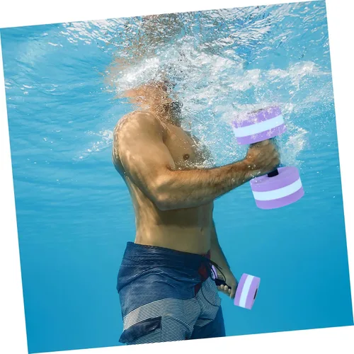 Miniatura 5 de BESPORTBLE 2 mancuernas acuáticas, mancuernas de agua para ejercicio y piscina, mancuernas de EVA flotantes para niños y adultos, natación